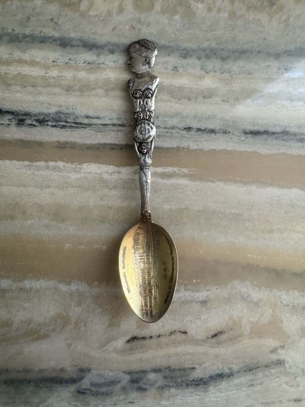 Antique 1893 World's Columbian Exposition Woman's Building Sterling Silver Spoon